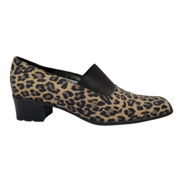 Sesto Meucci Yasemin Women's Leopard Print Square Toe Block Heel Loafers Size 9 - Picture 3 of 10